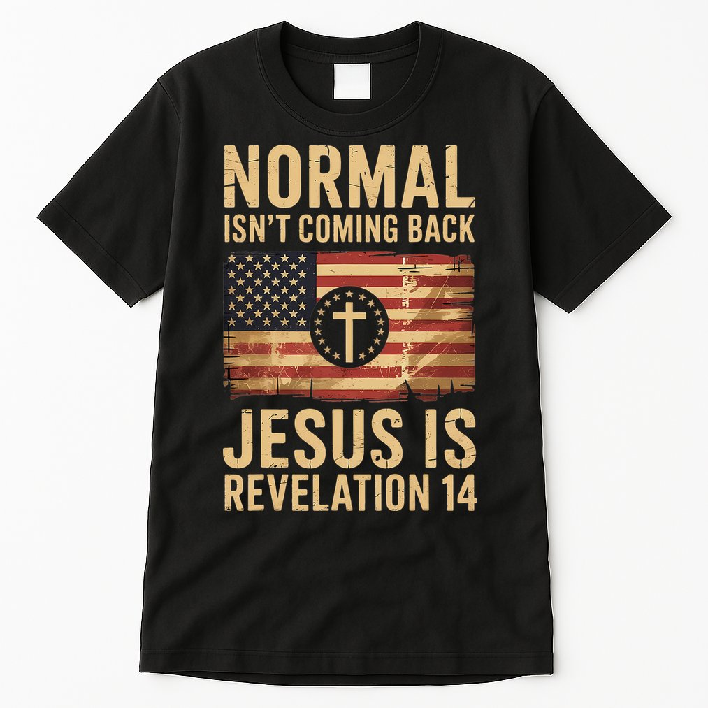 Jesus Christian American Flag Revelation 14 USA Tall T-Shirt