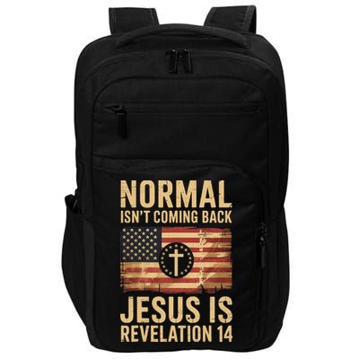Jesus Christian American Flag Revelation 14 USA Impact Tech Backpack