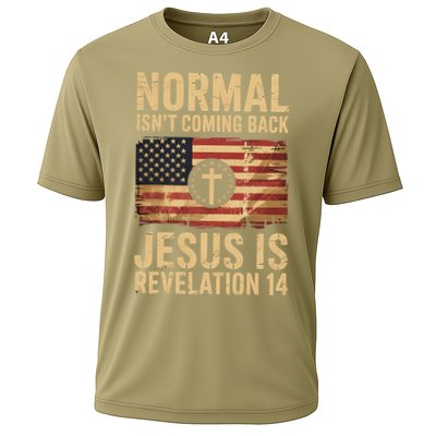 Jesus Christian American Flag Revelation 14 USA Cooling Performance Crew T-Shirt