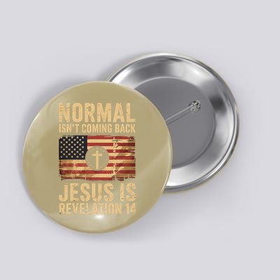 Jesus Christian American Flag Revelation 14 USA Button