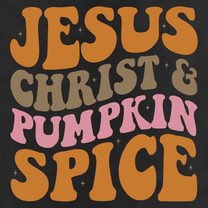 Jesus Christ And Pumpkin Spice Retro Groovy Christianity 7 Panel Mesh Trucker Snapback Hat