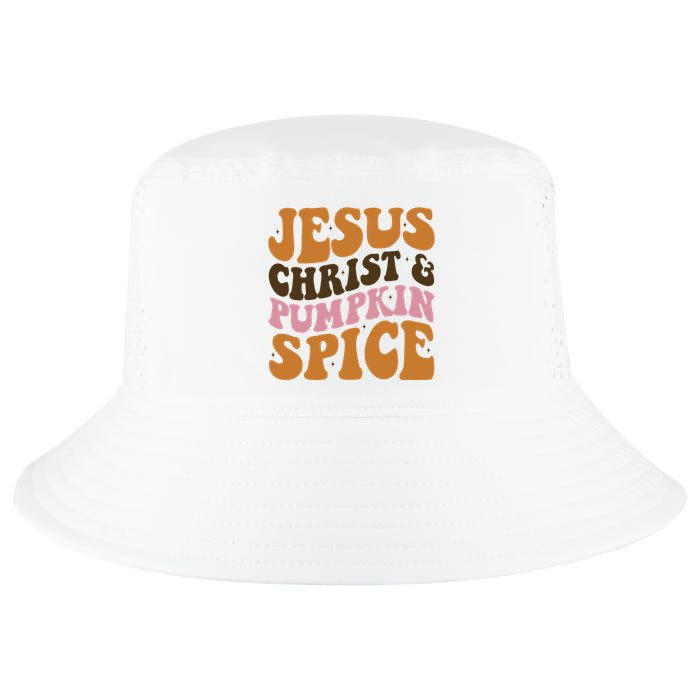 Jesus Christ And Pumpkin Spice Retro Groovy Christianity Cool Comfort Performance Bucket Hat