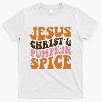 Jesus Christ And Pumpkin Spice Retro Groovy Christianity T-Shirt
