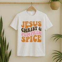 Jesus Christ And Pumpkin Spice Retro Groovy Christianity T-Shirt