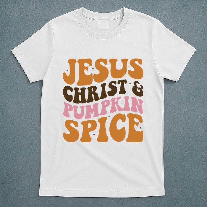 Jesus Christ And Pumpkin Spice Retro Groovy Christianity T-Shirt