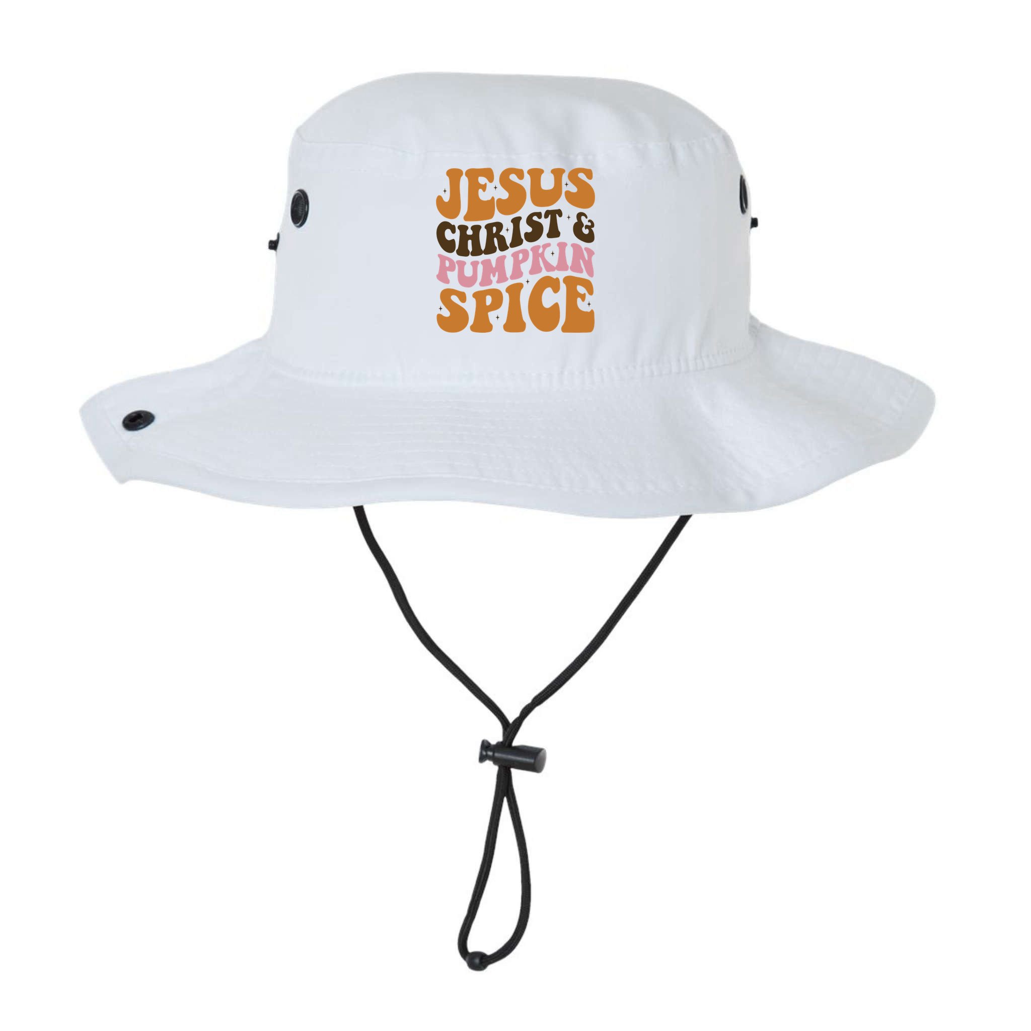 Jesus Christ And Pumpkin Spice Retro Groovy Christianity Bucket Hat