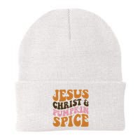 Jesus Christ And Pumpkin Spice Retro Groovy Christianity Beanie