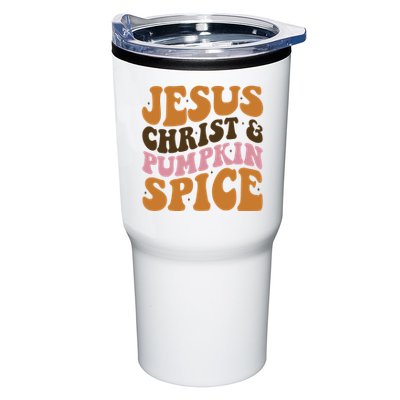 Jesus Christ And Pumpkin Spice Retro Groovy Christianity Tumbler