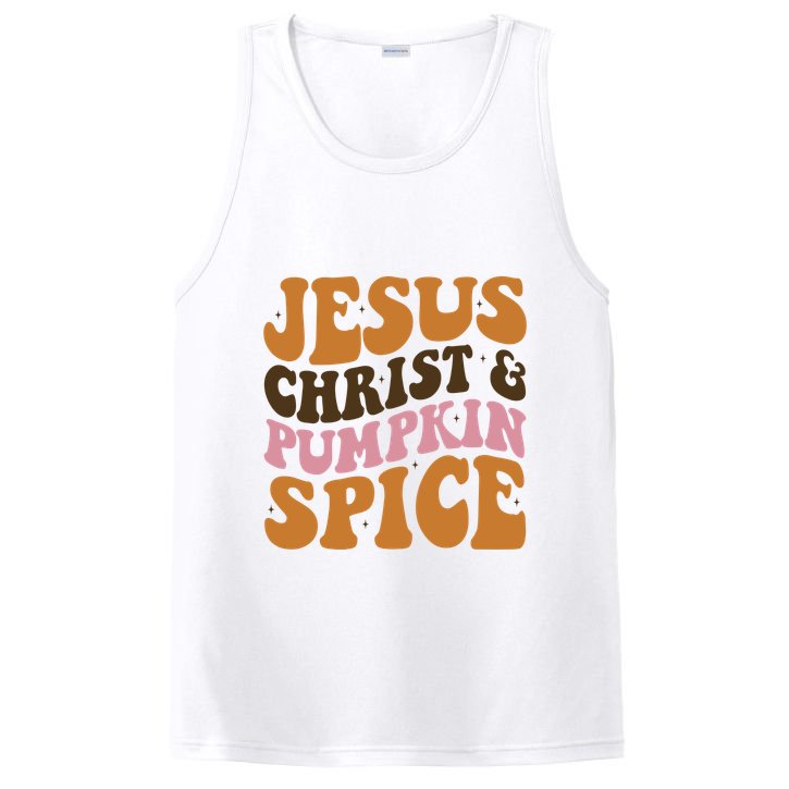 Jesus Christ And Pumpkin Spice Retro Groovy Christianity PosiCharge Competitor Tank
