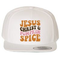 Jesus Christ And Pumpkin Spice Retro Groovy Christianity Wool Snapback Cap
