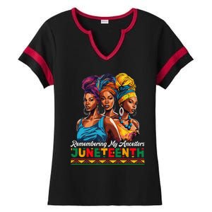 Juneteenth Celebrate African American Freedom Day Ladies Halftime Notch Neck Tee