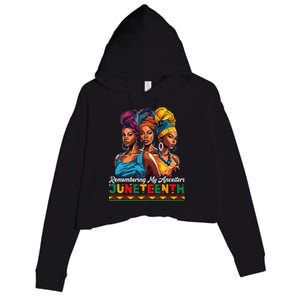 Juneteenth Celebrate African American Freedom Day Crop Fleece Hoodie