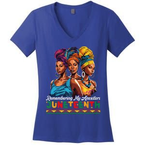 Juneteenth Celebrate African American Freedom Day Women's V-Neck T-Shirt