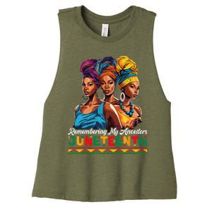 Juneteenth Celebrate African American Freedom Day Women's Racerback Cropped Tank