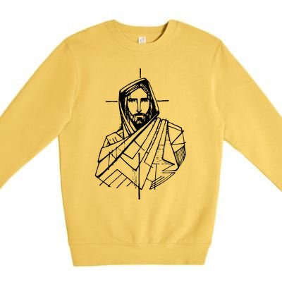 Jesus Christ And A Cross Premium Crewneck Sweatshirt