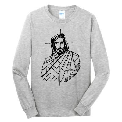 Jesus Christ And A Cross Tall Long Sleeve T-Shirt