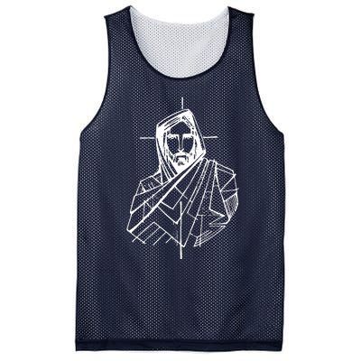 Jesus Christ And A Cross Mesh Reversible Basketball Jersey Tank