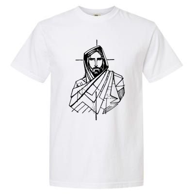 Jesus Christ And A Cross Garment-Dyed Heavyweight T-Shirt