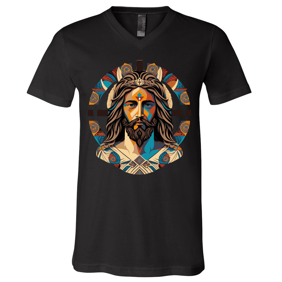 Jesus Christ Art V-Neck T-Shirt