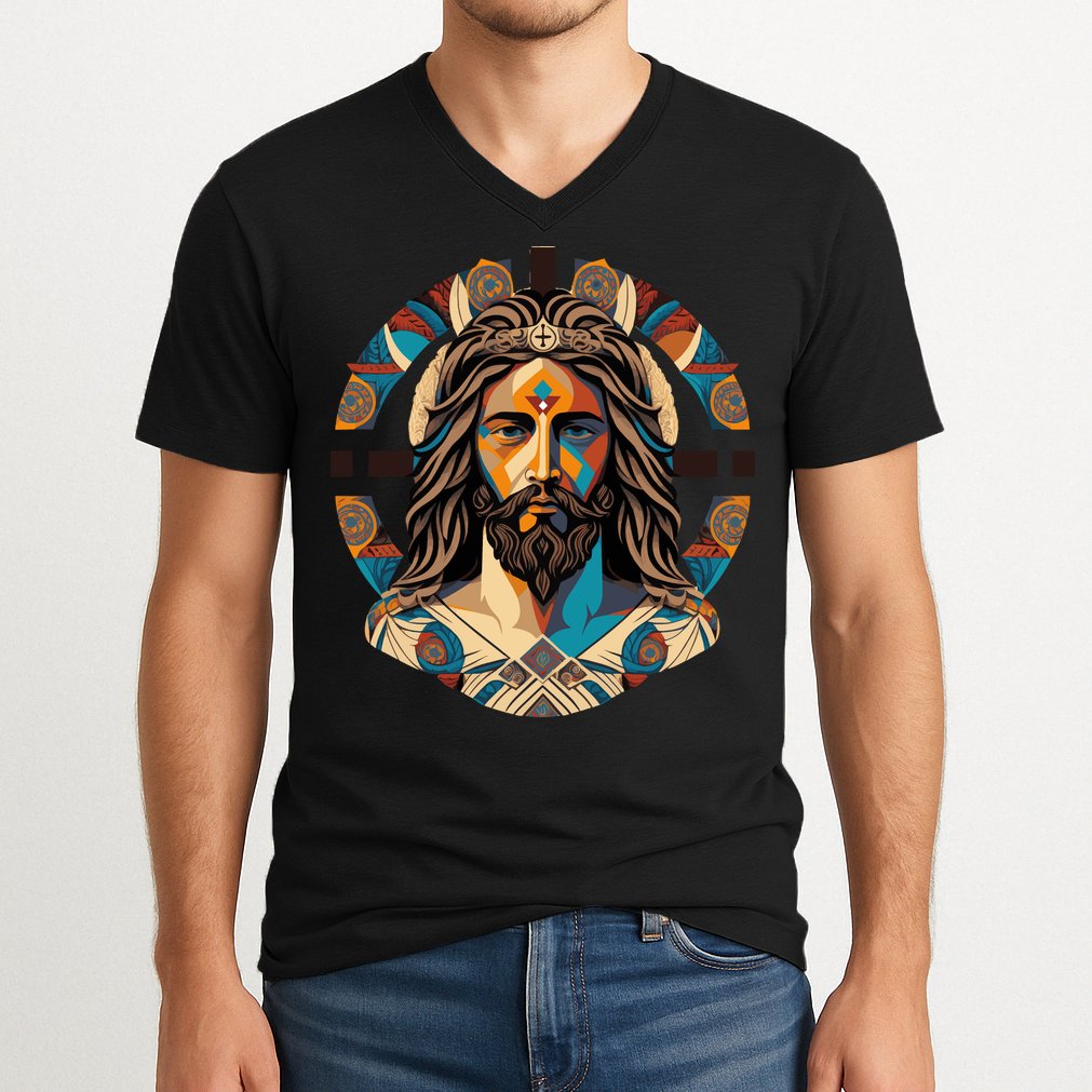 Jesus Christ Art V-Neck T-Shirt