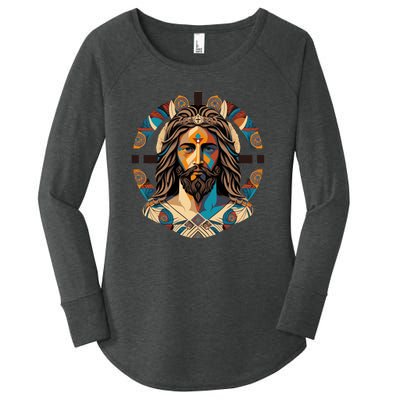 Jesus Christ Art Women's Perfect Tri Tunic Long Sleeve Shirt