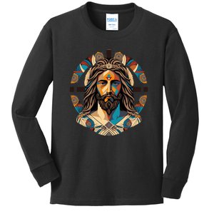 Jesus Christ Art Kids Long Sleeve Shirt