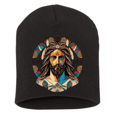 Jesus Christ Art Short Acrylic Beanie
