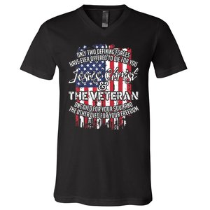 Jesus Christ And The Veteran V-Neck T-Shirt