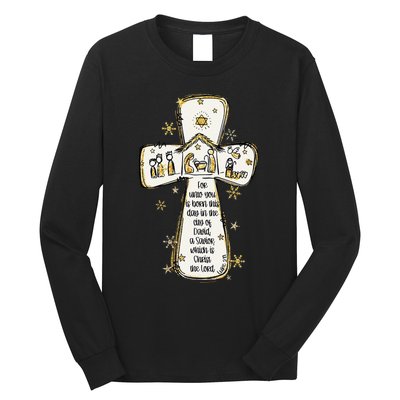 Jesus Christmas A Savior Which Is Christ The Lord Luke 211 Long Sleeve Shirt