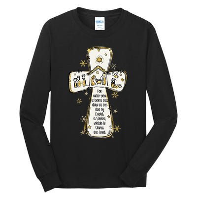 Jesus Christmas A Savior Which Is Christ The Lord Luke 211 Tall Long Sleeve T-Shirt