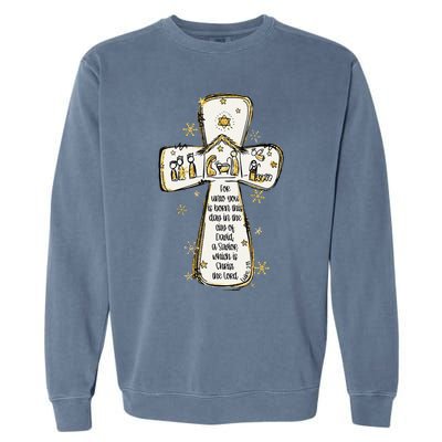 Jesus Christmas A Savior Which Is Christ The Lord Luke 211 Garment-Dyed Sweatshirt