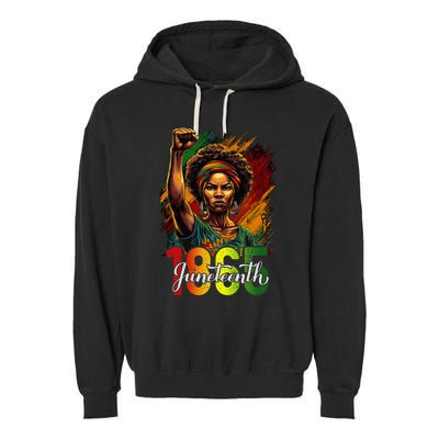 Juneteenth Celebrate African American Freedom Day Garment-Dyed Fleece Hoodie