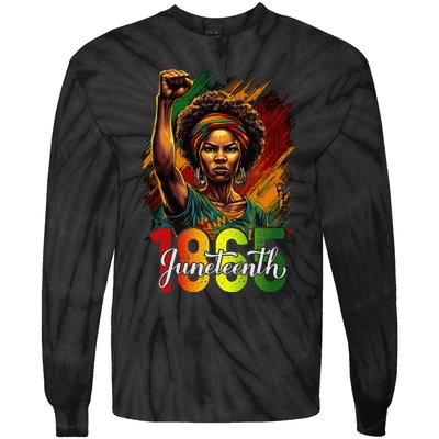 Juneteenth Celebrate African American Freedom Day Tie-Dye Long Sleeve Shirt