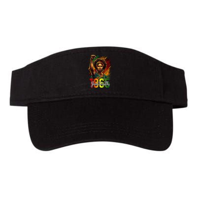 Juneteenth Celebrate African American Freedom Day Valucap Bio-Washed Visor