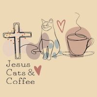 Jesus Cats And Coffee Minimalist Design Drawstring Bag