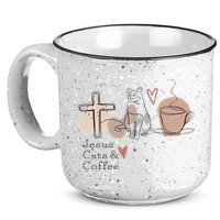 Jesus Cats And Coffee Minimalist Design 15oz Campfire Ceramic Mug