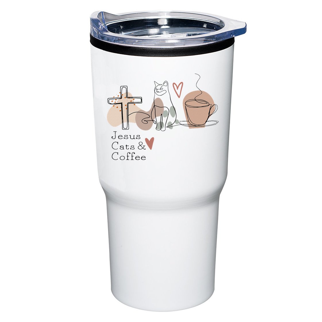 Jesus Cats And Coffee Minimalist Design Tumbler