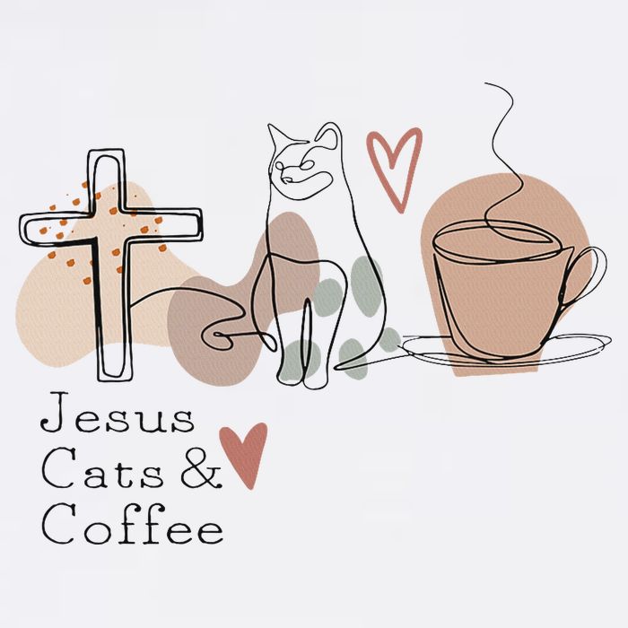Jesus Cats And Coffee Minimalist Design Magnet