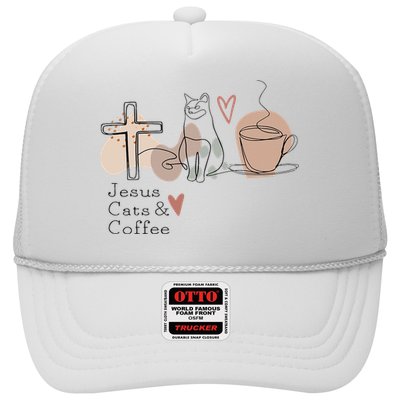 Jesus Cats And Coffee Minimalist Design Hat