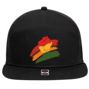 Juneteenth Cool Black History African American Flag 7 Panel Mesh Trucker Snapback Hat