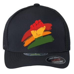 Juneteenth Cool Black History African American Flag Flexfit Unipanel Trucker Cap