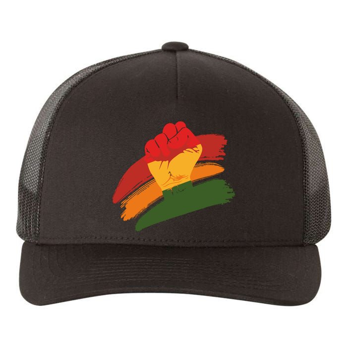 Juneteenth Cool Black History African American Flag Yupoong Adult 5-Panel Trucker Hat