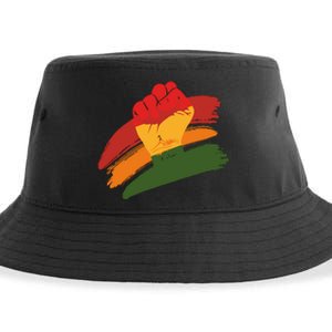 Juneteenth Cool Black History African American Flag Sustainable Bucket Hat