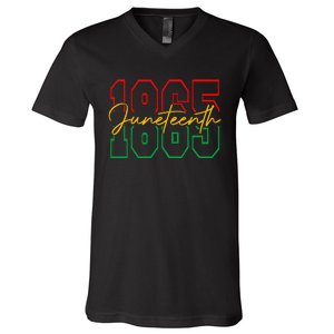 Juneteenth Celebrate Black Freedom 1865 History Month V-Neck T-Shirt