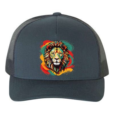 Juneteenth Cool Black History African America Flag Lion  Yupoong Adult 5-Panel Trucker Hat