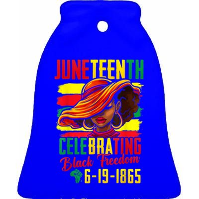 Juneteenth Celebrating Black Freedom 1865 African American Meaningful Gift Ceramic Bell Ornament