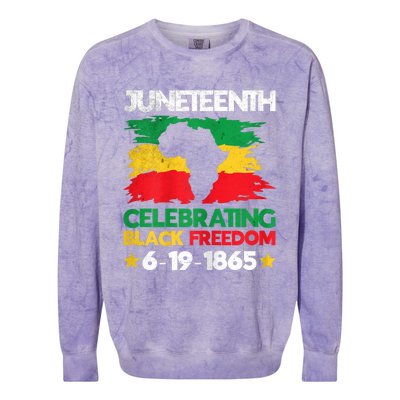 Juneteenth Celebrating Black Freedom 1865 African American Colorblast Crewneck Sweatshirt