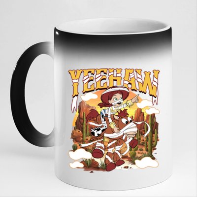 Jessie Cowgirl Bullseye Mummy Halloween Yeehaw Western Halloween 11oz Black Color Changing Mug