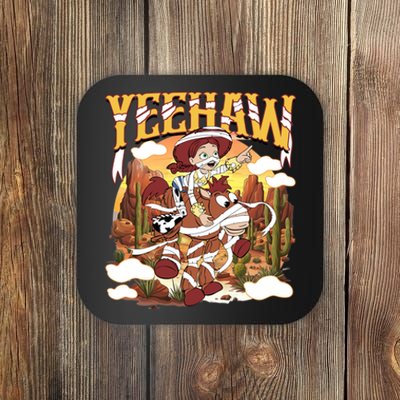 Jessie Cowgirl Bullseye Mummy Halloween Yeehaw Western Halloween Coaster