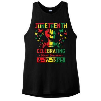 Juneteenth Celebrating Black Freedom 1865 African American Ladies PosiCharge Tri-Blend Wicking Tank